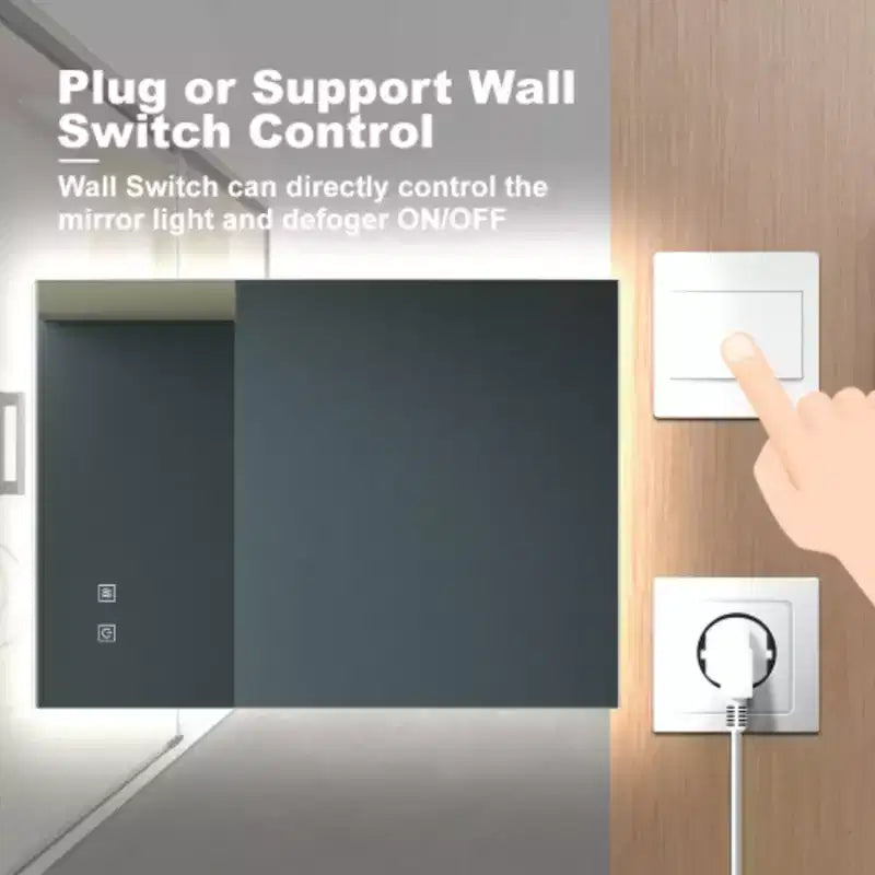 Specchio da bagno elegante con LED da 36X28 pollici, alta luminosità, intensità regolabile tramite touch e interruttore a parete