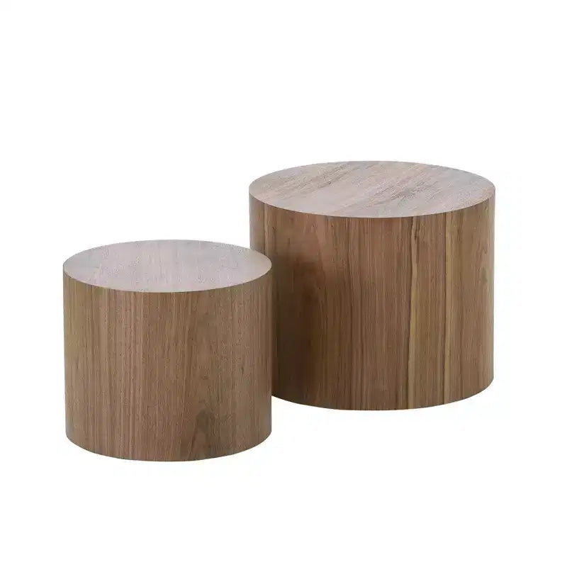 2-Piece Round Coffee Table Set No Assembly Living Room Office Bedroom