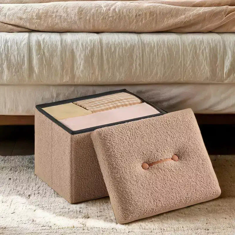 Piccolo poggiapiedi pieghevole con contenitore, 12.2 x 16.1 x 12.2 Inches, robusto e dotato di vano portaoggetti nascosto, supporta fino a 286 lb