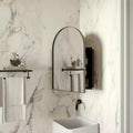 GDFStudio Agatha Modern Medicine Cabinet with Arched Mirror and Adjustable Tempered Glass Shelves
