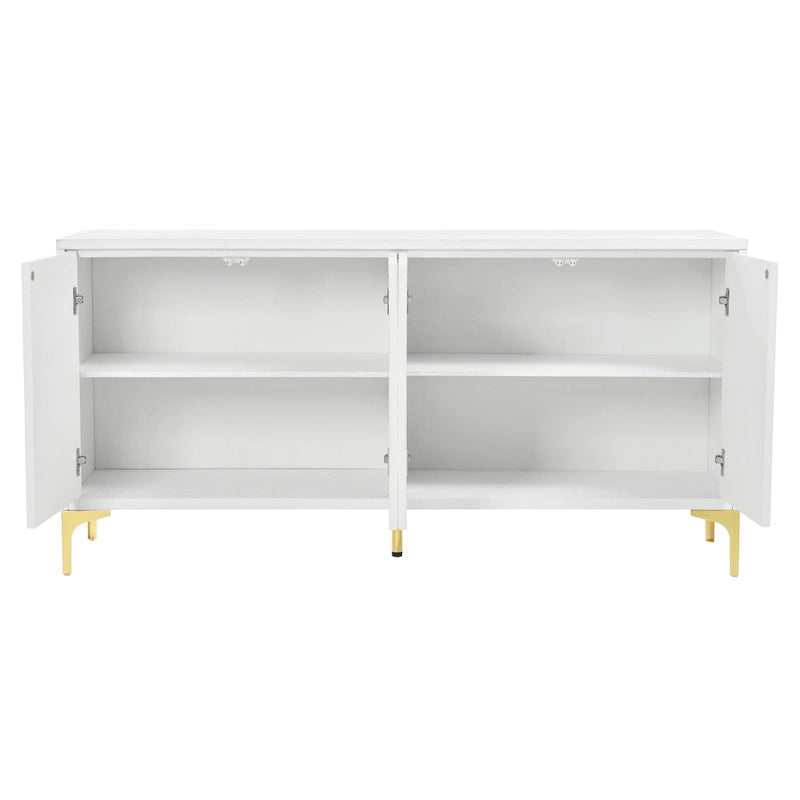 Multi-Functional Storage Cabinet,Four-Door Sideboard with unique texture,Adjustable Shelves
