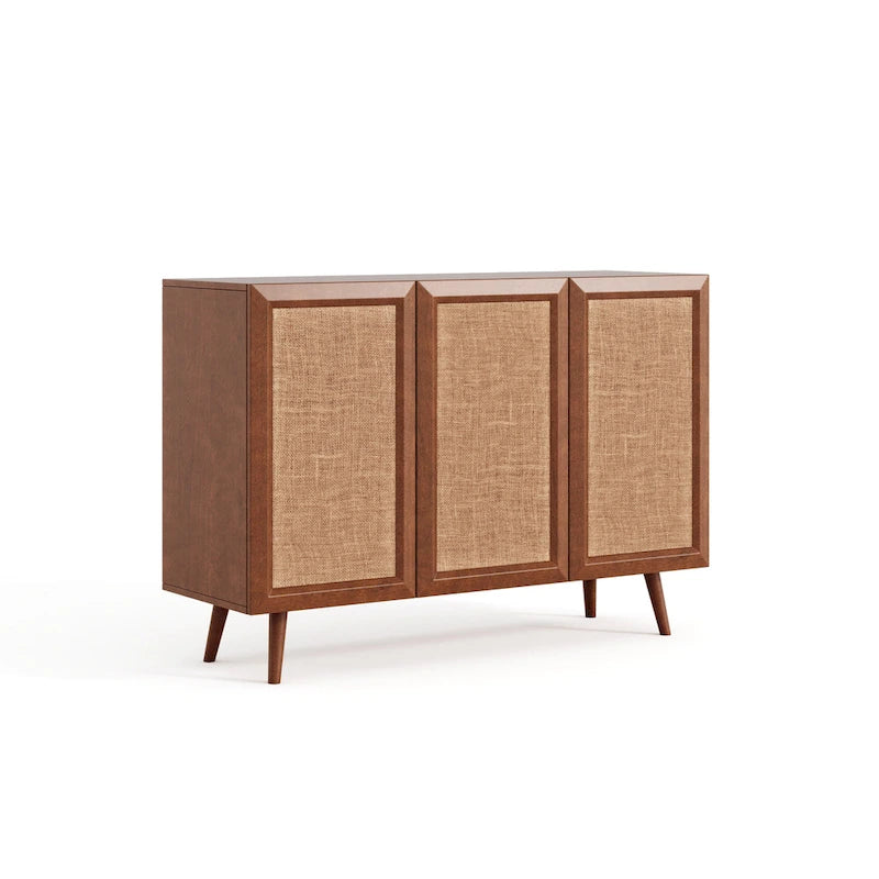 Mobile contenitore da ingresso, mobile porta TV in stile rustico, credenza decorativa con ante e ripiani