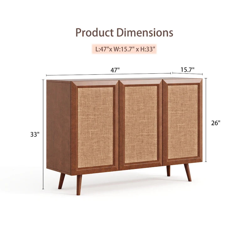 Mobile contenitore da ingresso, mobile porta TV in stile rustico, credenza decorativa con ante e ripiani