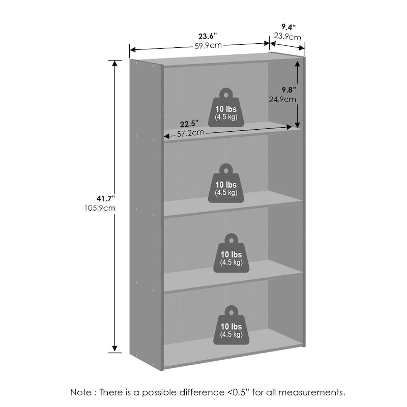Minimalist Open Shelving Unit/Bookshelf (4-Tier)