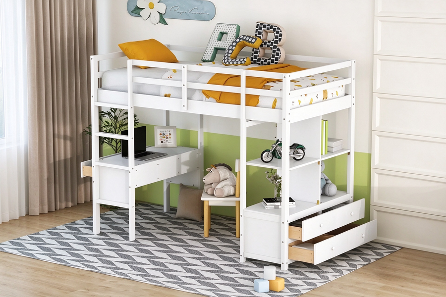 Wooden Loft Bed