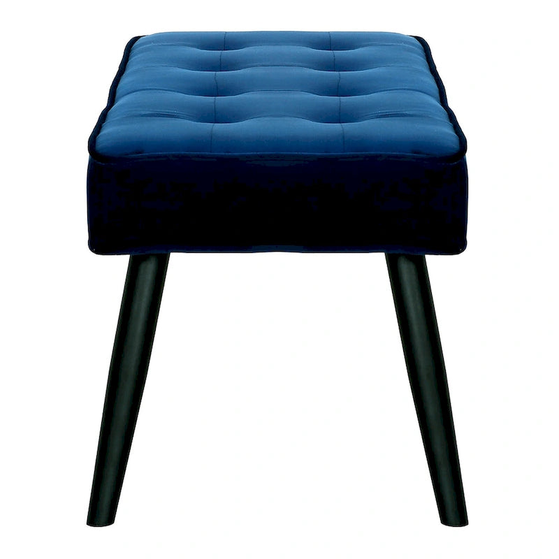 Velvet Upholstered Button Tufted Bench Ottoman