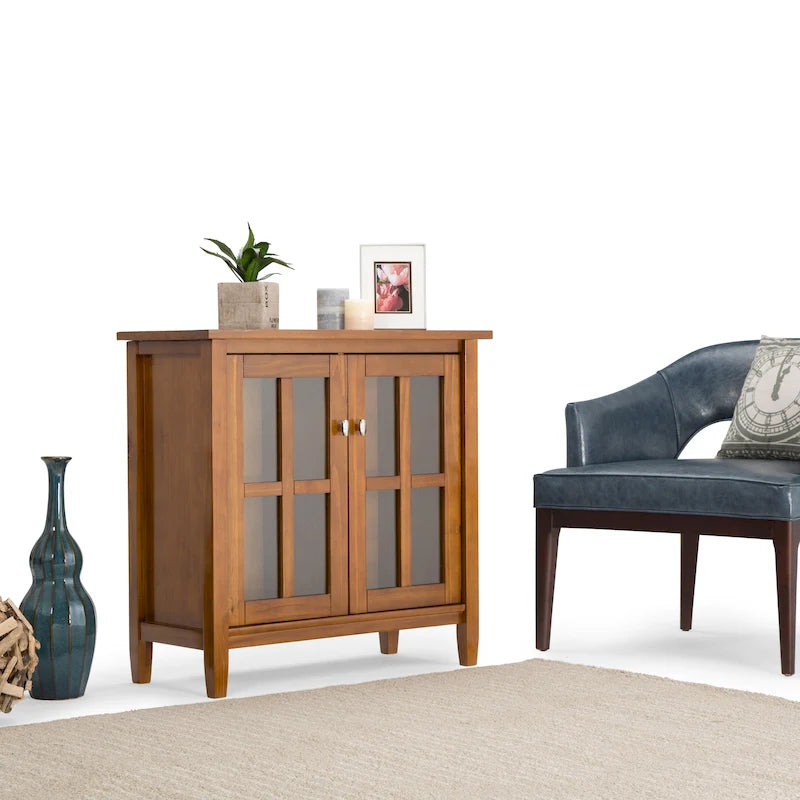 Solid Wood 32-Inch Wide Transitional Low Storage Cabinet — 32" W x 14" D x 31" H