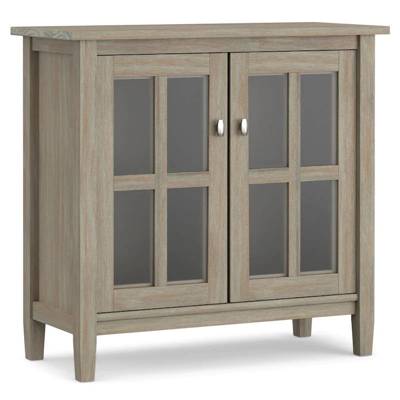 Solid Wood 32-Inch Wide Transitional Low Storage Cabinet — 32" W x 14" D x 31" H