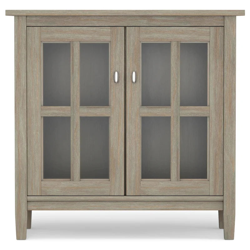 Mobile contenitore basso di transizione in legno massello, largo 32 pollici — 32" W x 14" D x 31" H