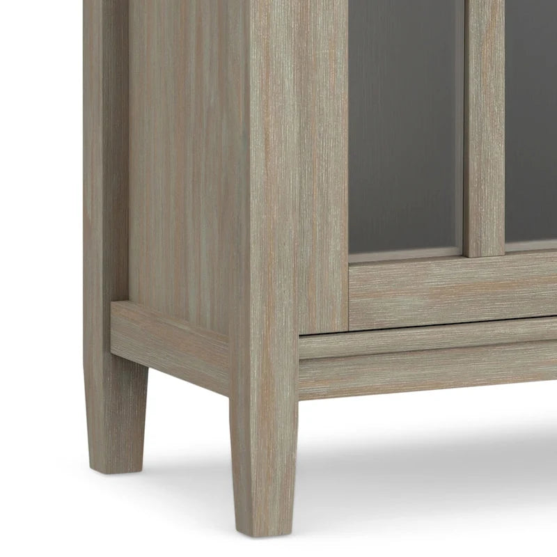 Mobile contenitore basso di transizione in legno massello, largo 32 pollici — 32" W x 14" D x 31" H