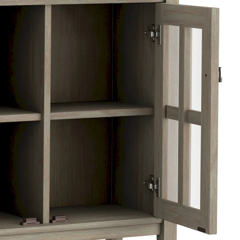 Mobile contenitore basso di transizione in legno massello, largo 32 pollici — 32" W x 14" D x 31" H
