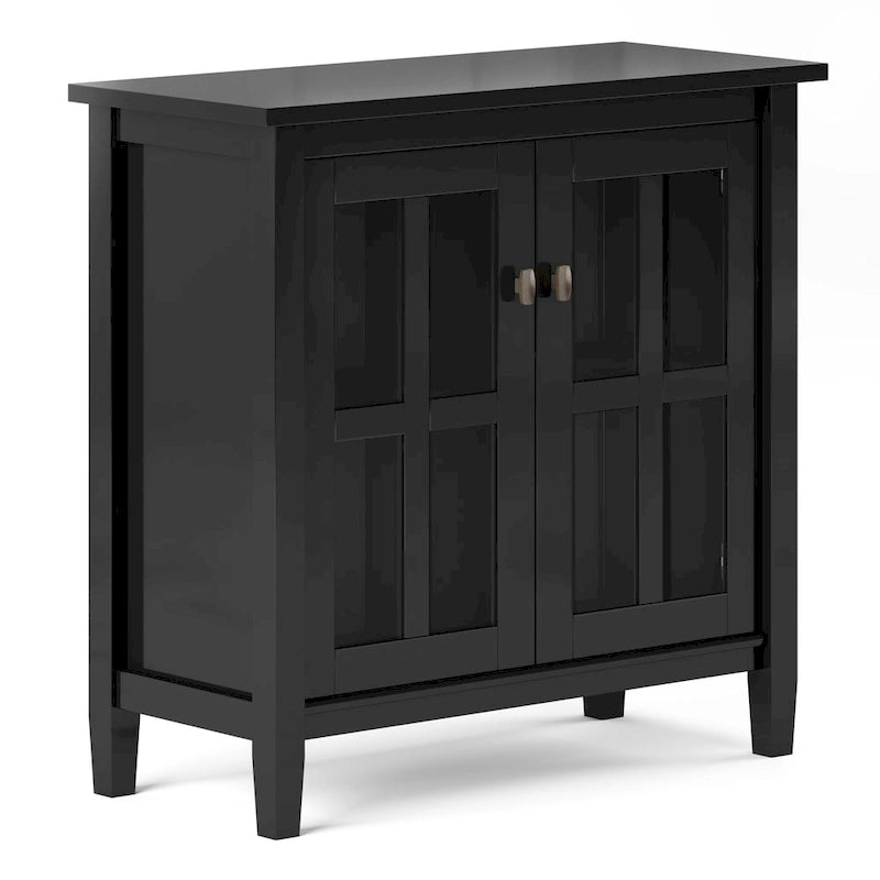 Mobile contenitore basso di transizione in legno massello, largo 32 pollici — 32" W x 14" D x 31" H