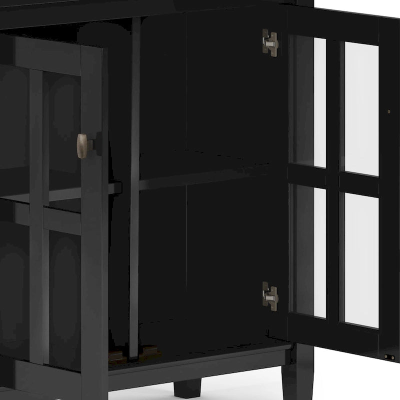Mobile contenitore basso di transizione in legno massello, largo 32 pollici — 32" W x 14" D x 31" H