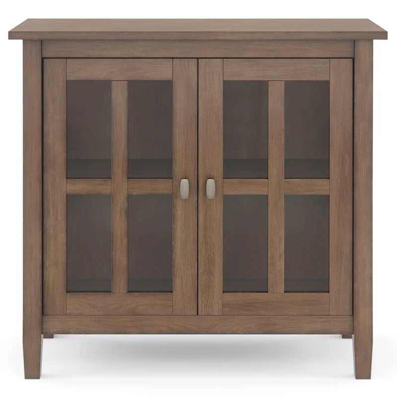 Mobile contenitore basso di transizione in legno massello, largo 32 pollici — 32" W x 14" D x 31" H
