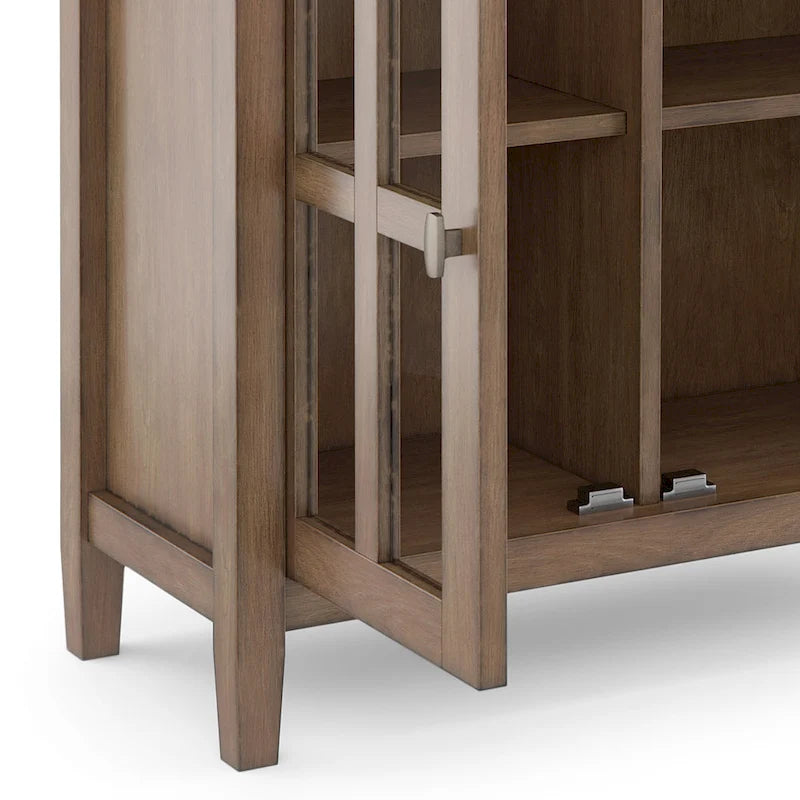 Mobile contenitore basso di transizione in legno massello, largo 32 pollici — 32" W x 14" D x 31" H