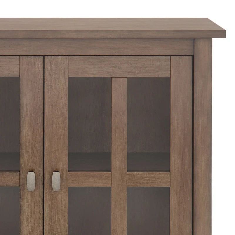 Mobile contenitore basso di transizione in legno massello, largo 32 pollici — 32" W x 14" D x 31" H