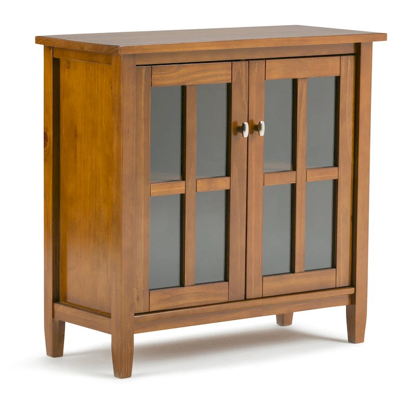 Mobile contenitore basso di transizione in legno massello, largo 32 pollici — 32" W x 14" D x 31" H