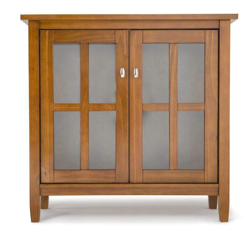 Mobile contenitore basso di transizione in legno massello, largo 32 pollici — 32" W x 14" D x 31" H