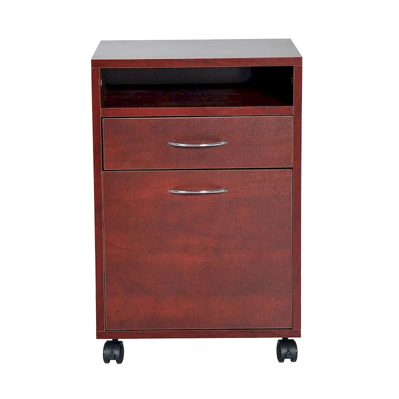 24 Mobile Printer Cart with 2 Drawers, Brown - 15.7*13.8*23.6