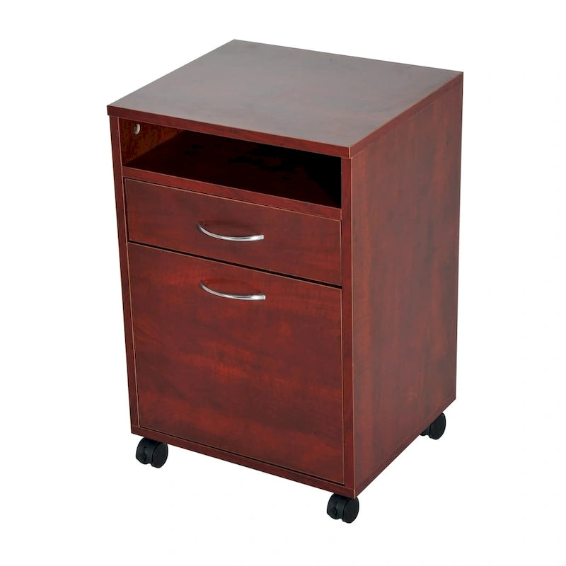 24 Mobile Printer Cart with 2 Drawers, Brown - 15.7*13.8*23.6