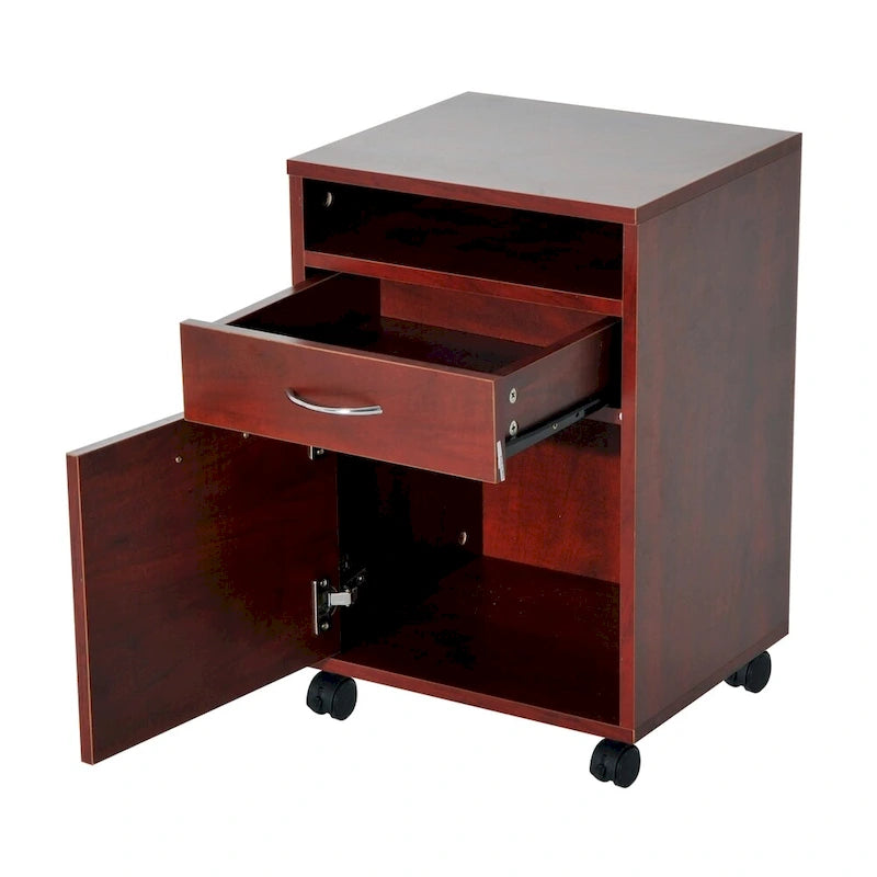24 Mobile Printer Cart with 2 Drawers, Brown - 15.7*13.8*23.6