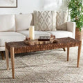 Solid Wood and Leather Bench – 47" W x 16" D x 19" H