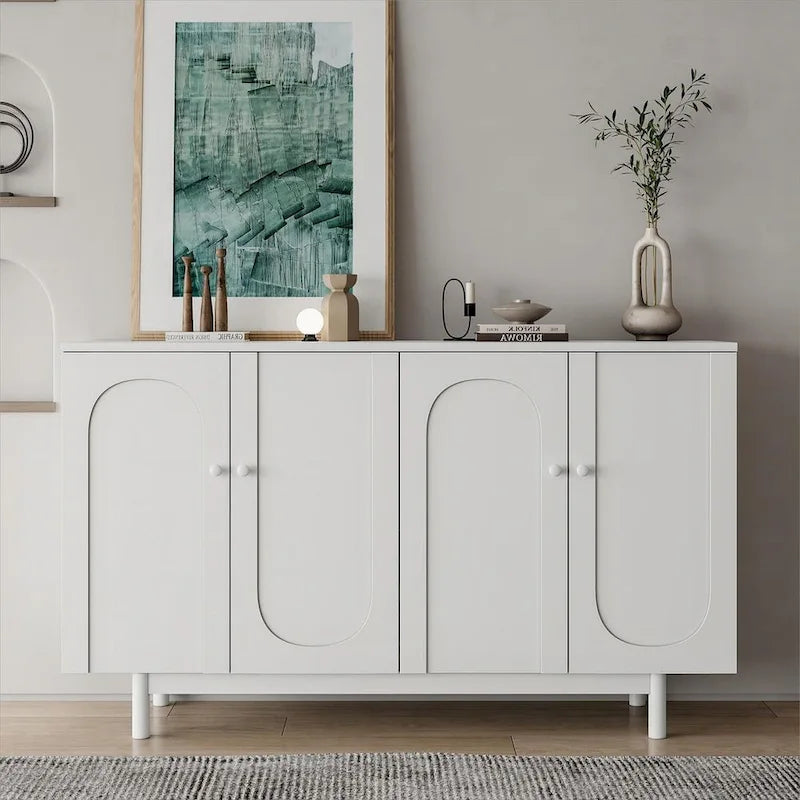 4-Door Intaglio Storage Cabinet Buffet/Sideboard