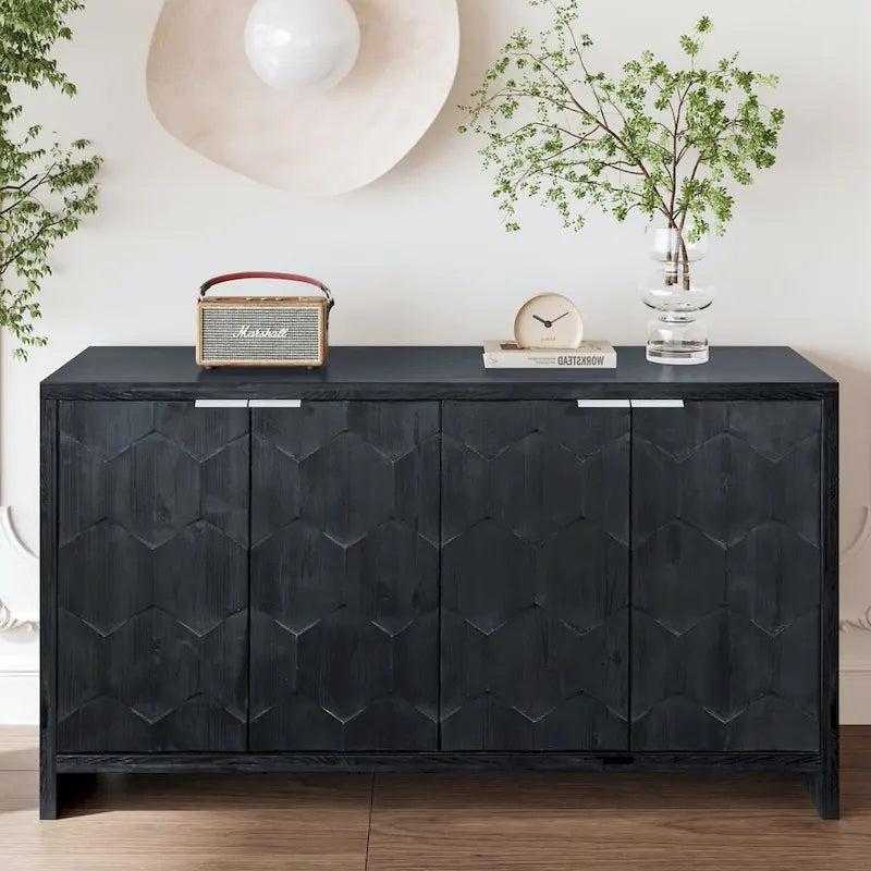 Credenza decorativa in legno stile rustico