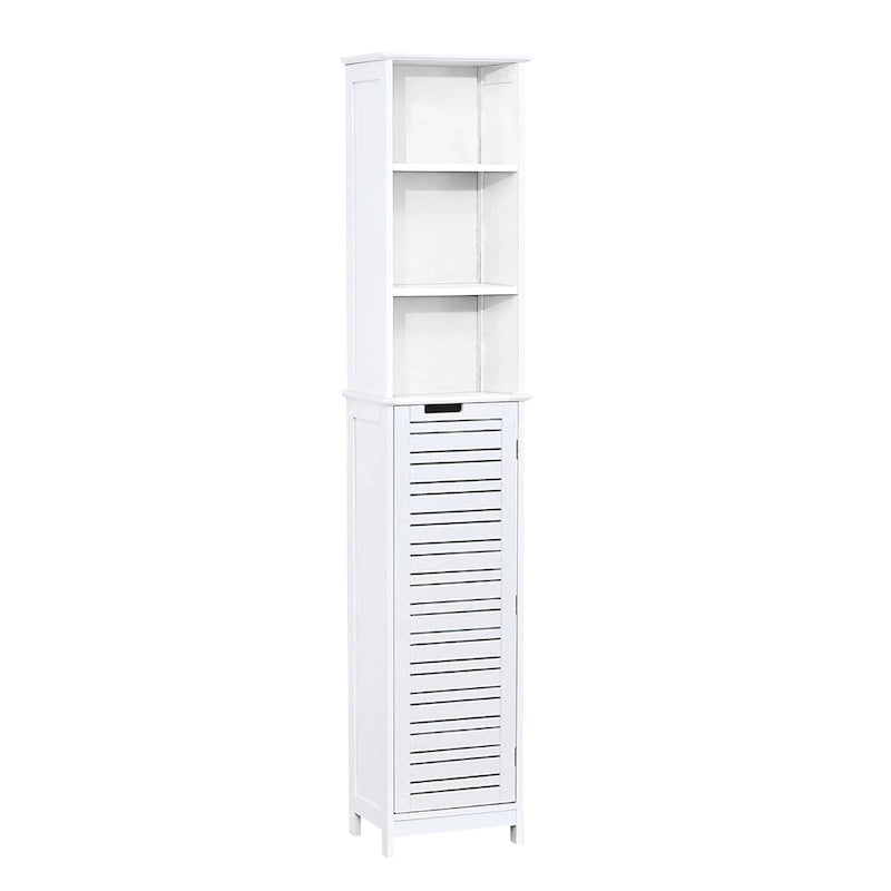 Wysoka, smukła biała szafka łazienkowa do przechowywania - 13 7/8L x 10.4W x 68H