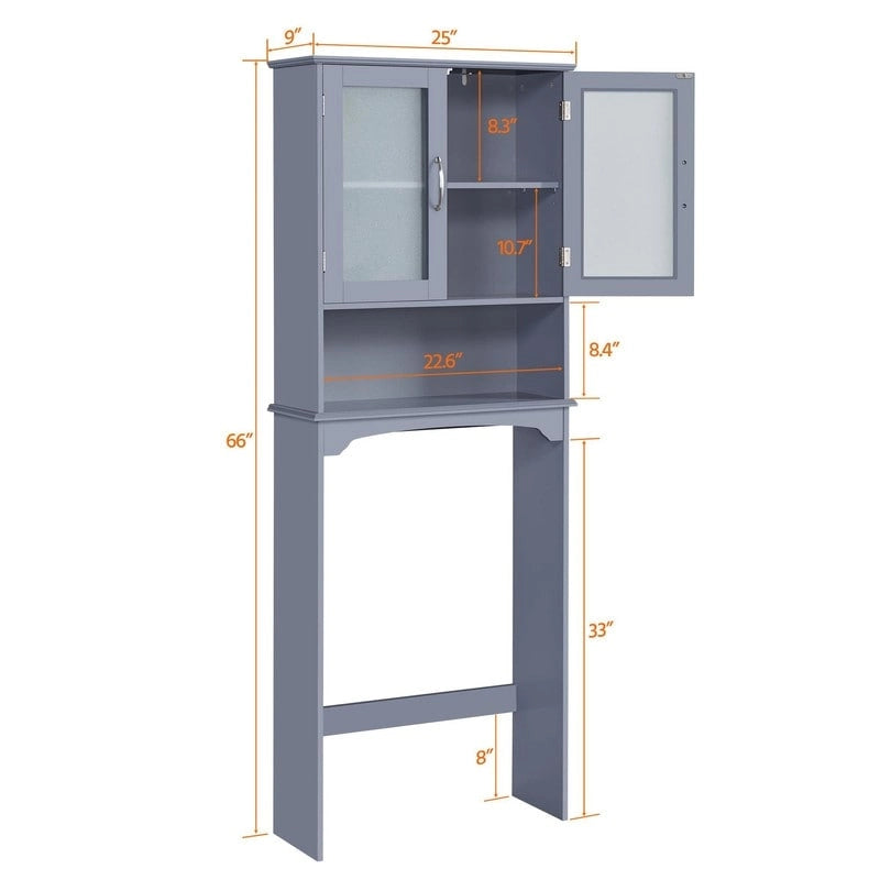 Nadstawka nad toaletę z szafką do przechowywania - 9D x 25W x 66H