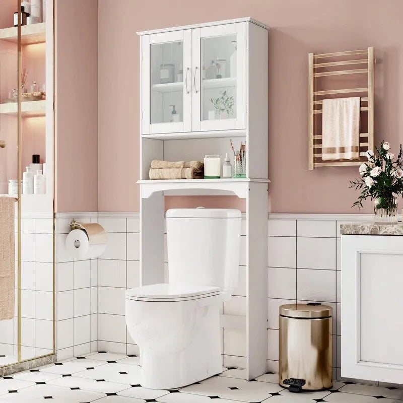 Nadstawka nad toaletę z szafką do przechowywania - 9D x 25W x 66H