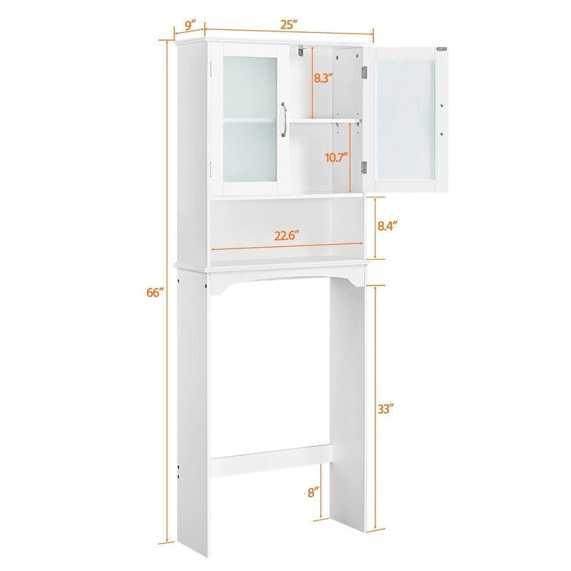 Nadstawka nad toaletę z szafką do przechowywania - 9D x 25W x 66H